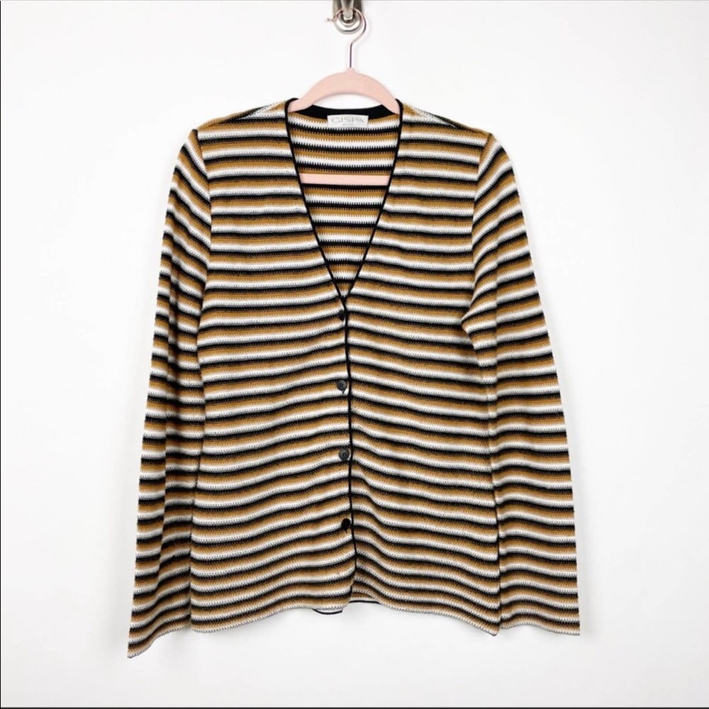 Gispa Italian Button Front V Neck Cardigan #0584